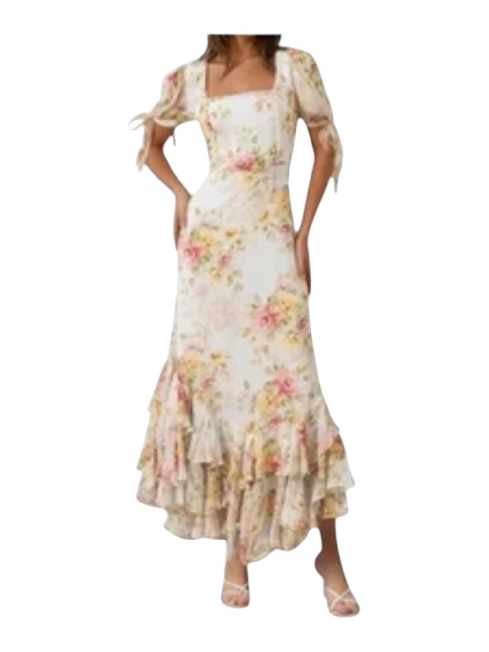 VTG Yumi Kim Lydia Floral Bridesmaid Maxi Dress Sz XL Cottage core Shabby Chic